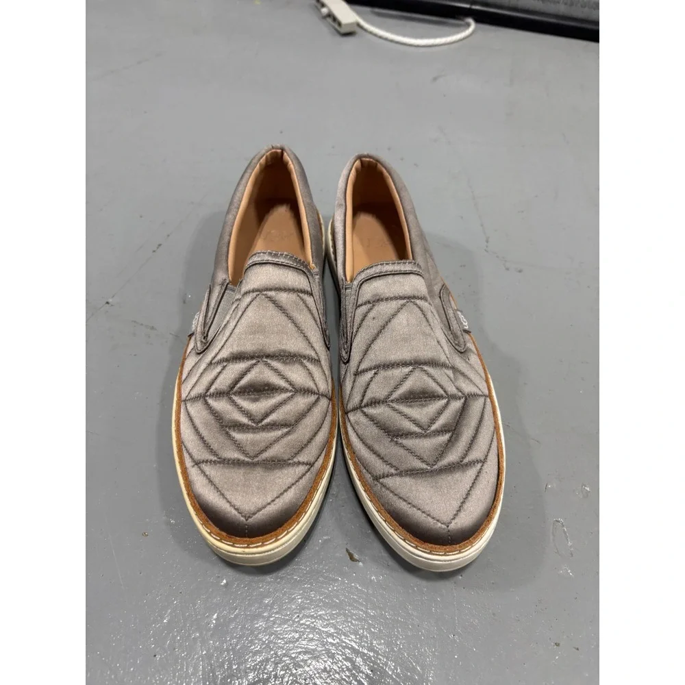 UGG Jass Quilted Satin Slip-On Sneakers Grey 1095533 Womens 7
